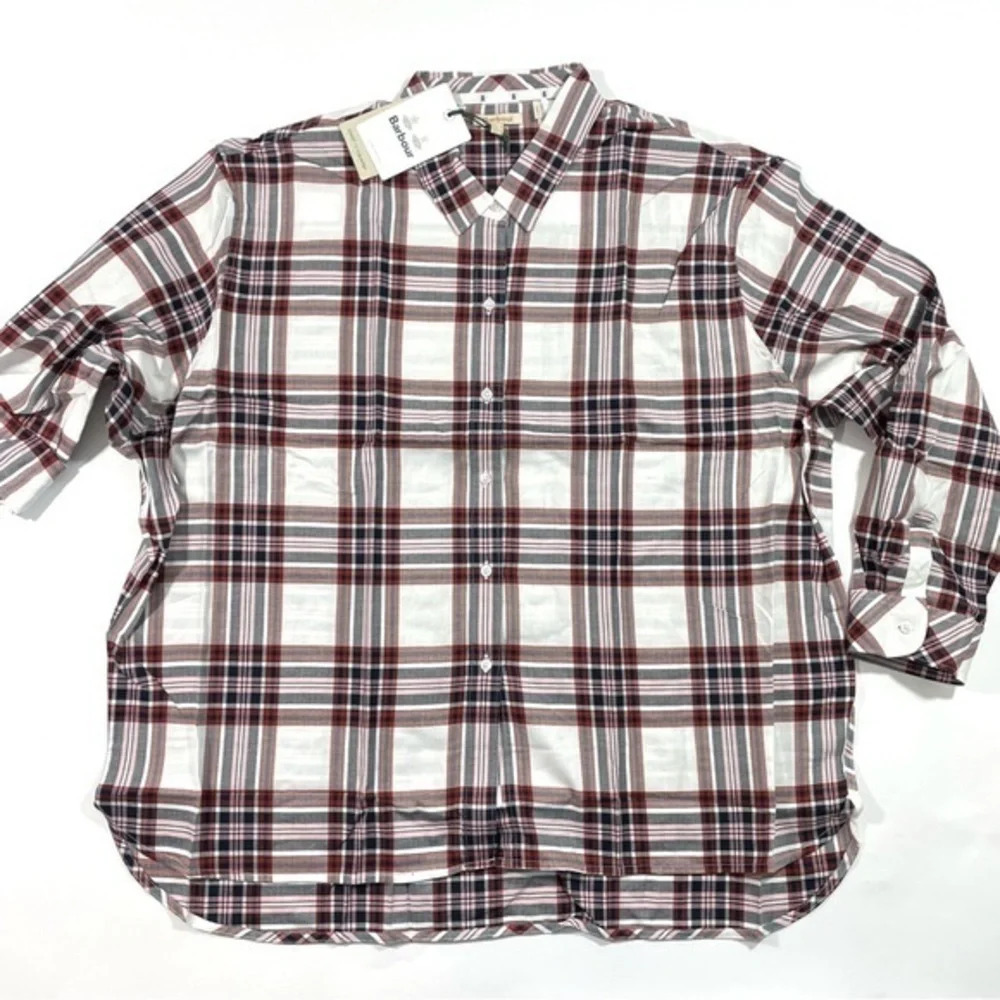 New Barbour Bethwin Button Front Shirt Cloud Check